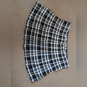 No Boundaries Black and White Checkered A-Line Skirt